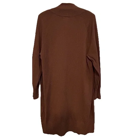 A New Day Women's Open Front Duster Long Cardigan Brown Size Medium New Sweater - Picture 4 of 12